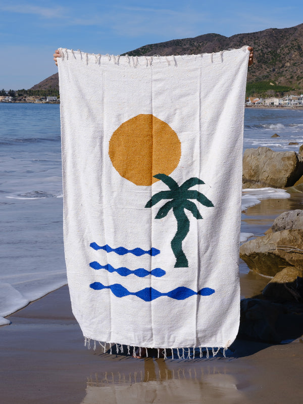 Coastal Palm - Hand-woven Heavyweight Blanket