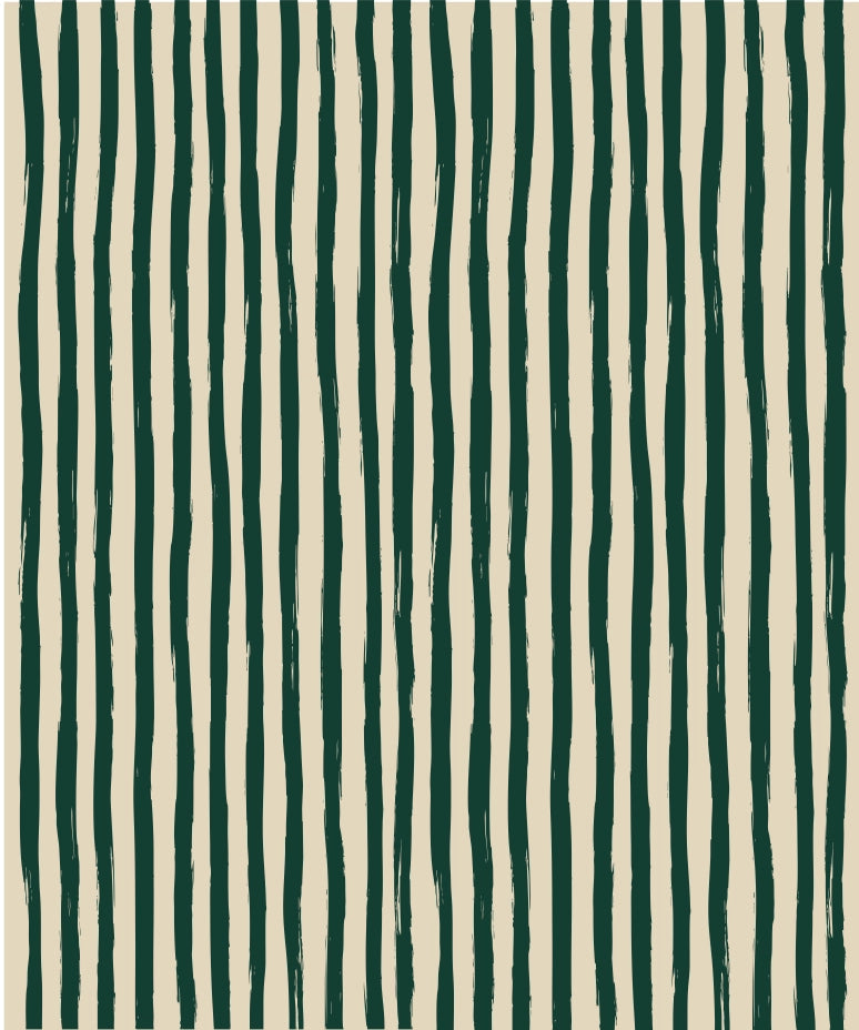 Stripe Plush Throw -Evergreen & Cream