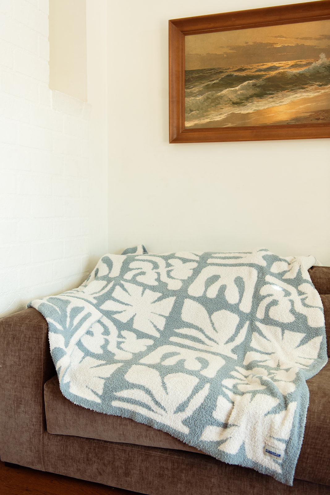 Lanai Plush Throw - Slate Blue