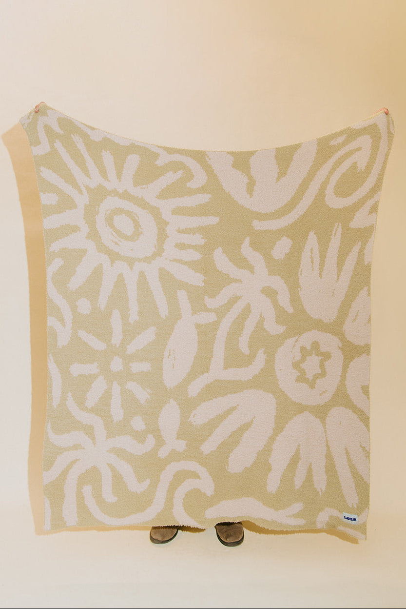 Flora Plush Throw - Sage