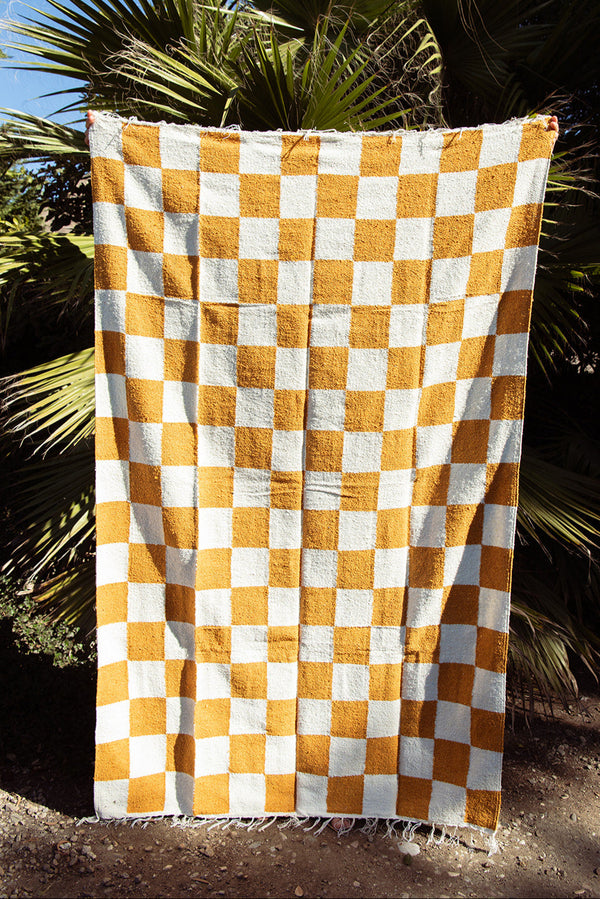 Gold Checkered Blanket