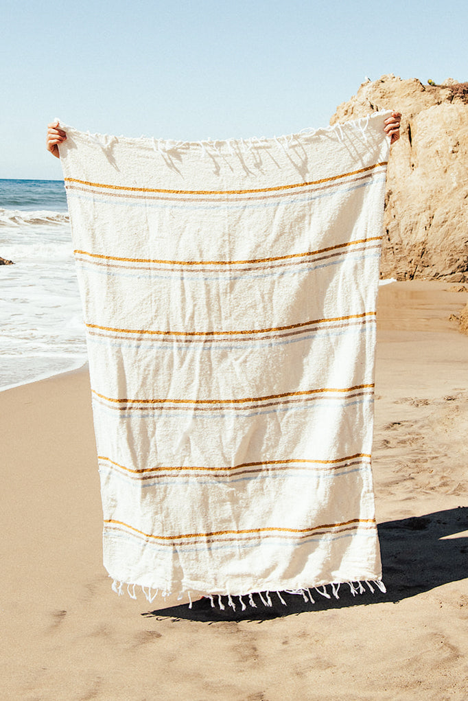 Sundream coffee aztec blanket in fall blue stripe hot sale